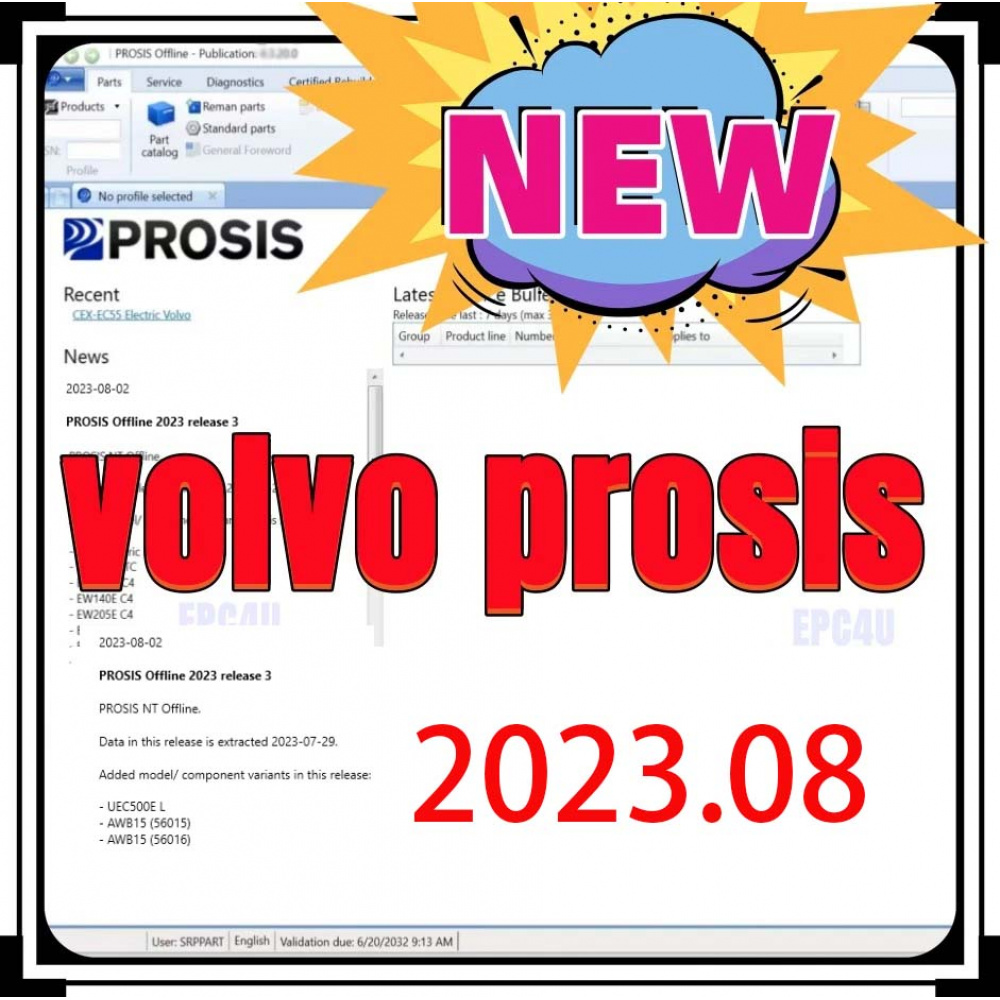 2023 Volvo PROSIS Parts Catalog & Repair Manual for Volvo construction machinery excavator